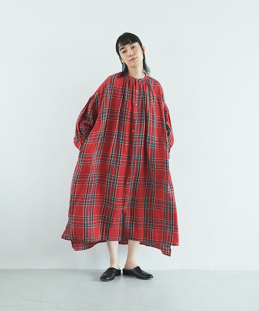 (sold)東炊きタータンチェック シャツドレス/UNIVERSALTISSU