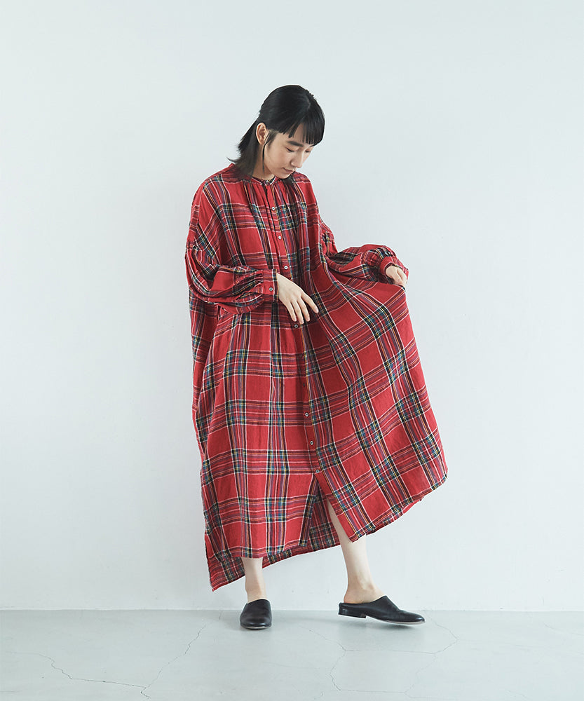 (sold)東炊きタータンチェック シャツドレス/UNIVERSALTISSU