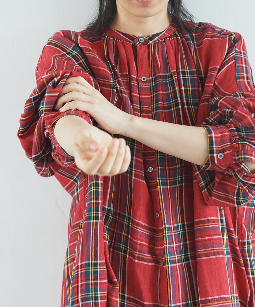(sold)東炊きタータンチェック シャツドレス/UNIVERSALTISSU