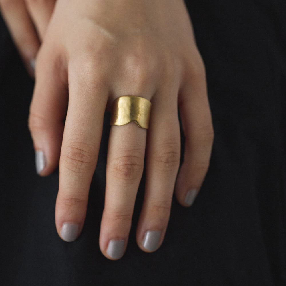 【受注】SURUME. Curved brass ring