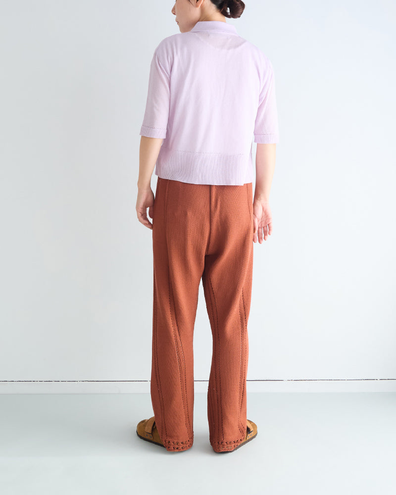 (SALE)Sheer Knitted LS Polo Shit/ JöICEADDED