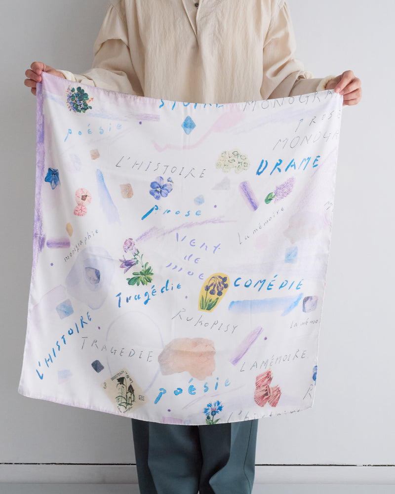 printed scarf パープルアイズ/ vent de moe 【受注】