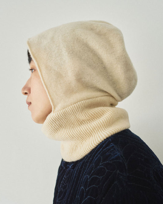 miahat & accessory ウールフード (リブタイプ)