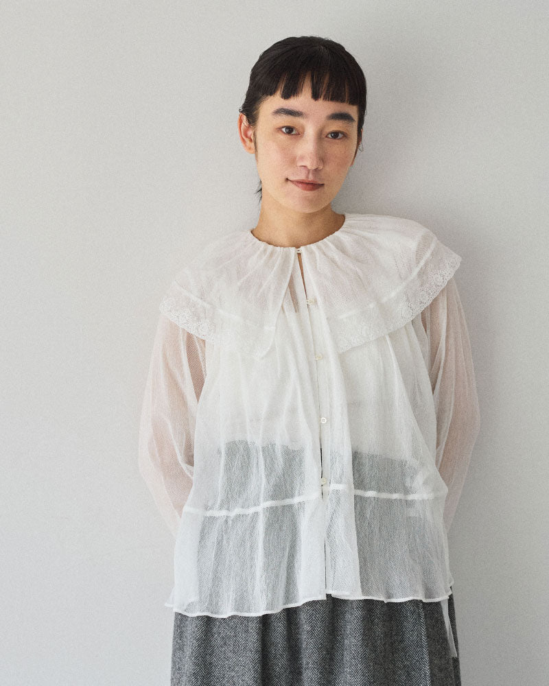 【予約】cotton tulle blouse/Hériter/H0-00-3068