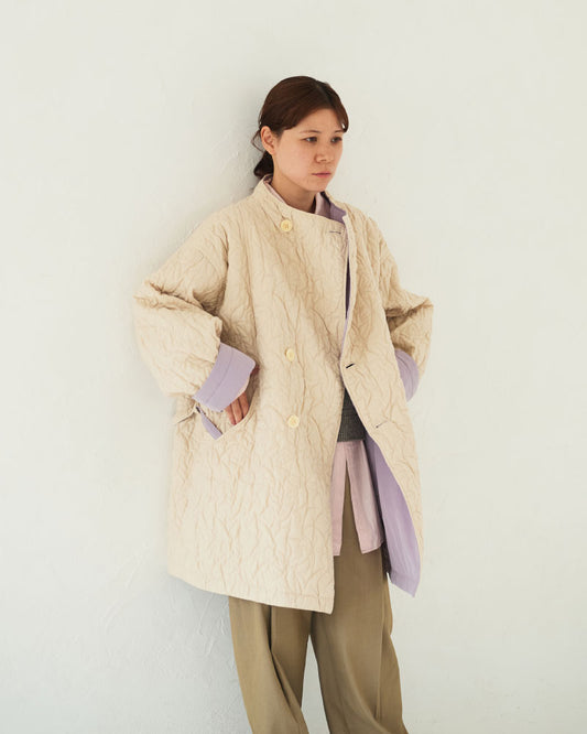 Geometric Leaves Quilted RV Coat/ JöICEADDED /J253CO01サイズ2