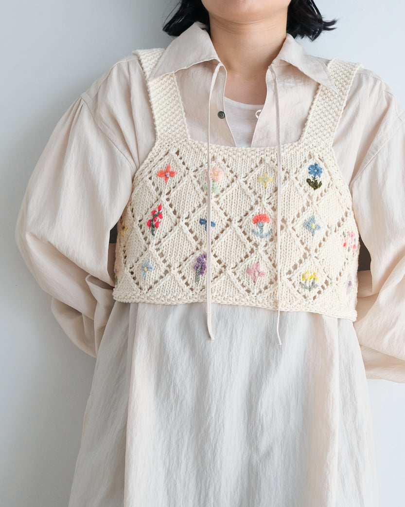 flower embroidery ビスチェ