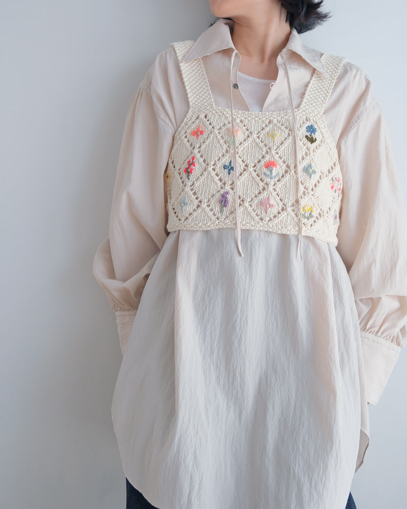 flower embroidery ビスチェ