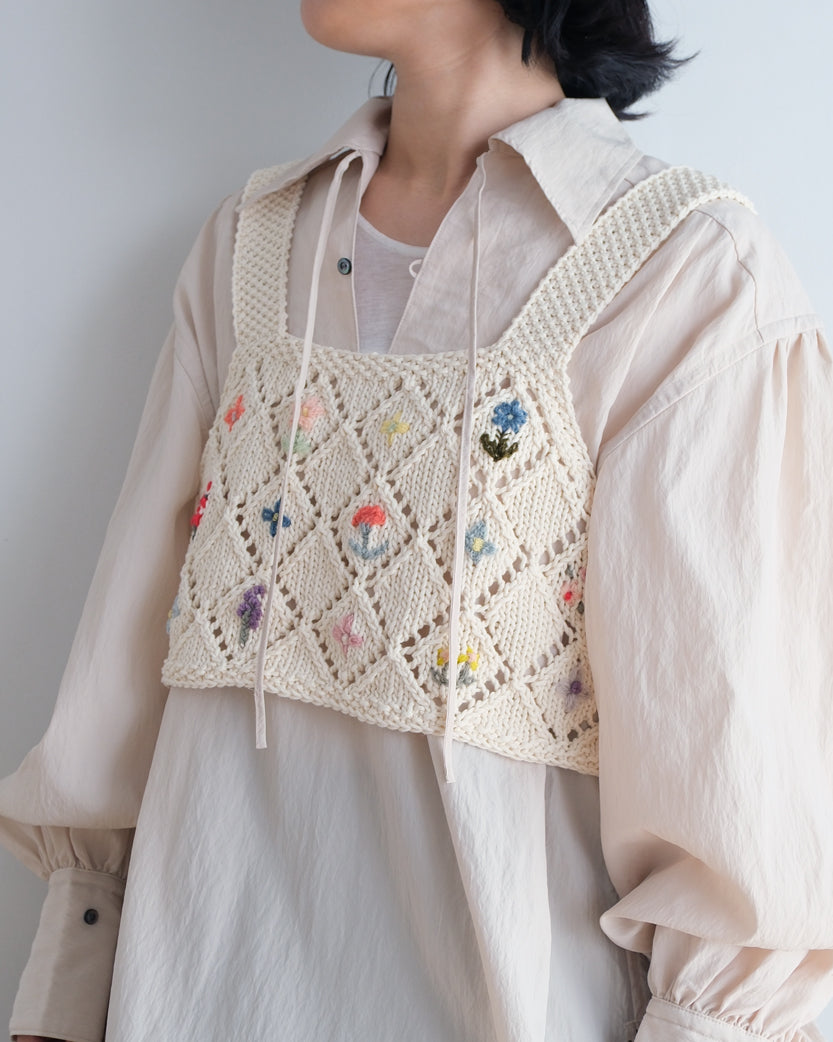 flower embroidery ビスチェ