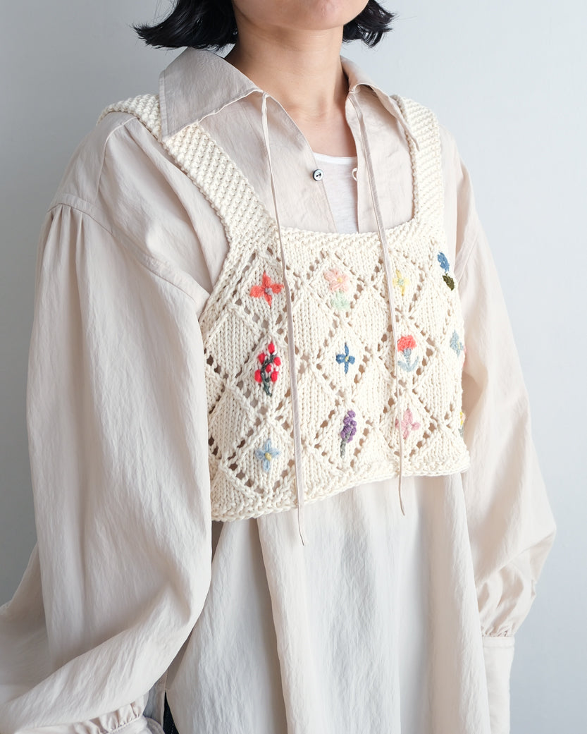 flower embroidery ビスチェ