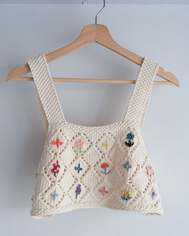 flower embroidery ビスチェ