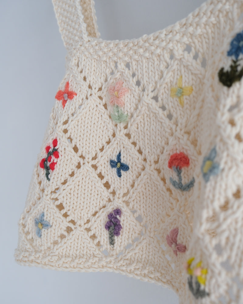 flower embroidery ビスチェ