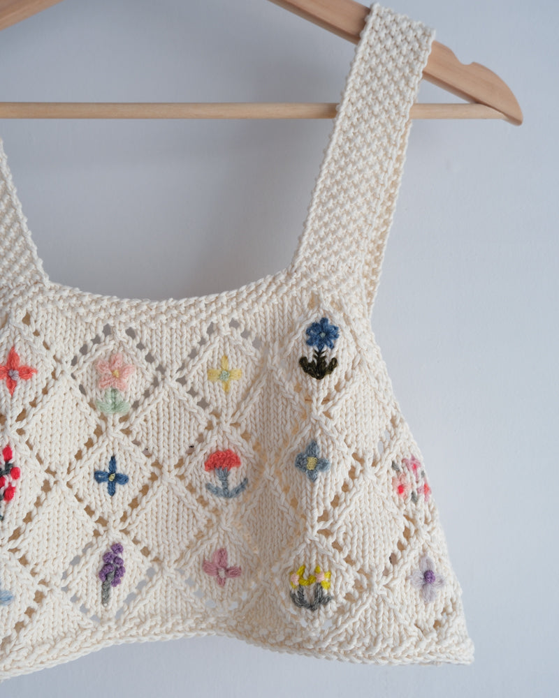 flower embroidery ビスチェ
