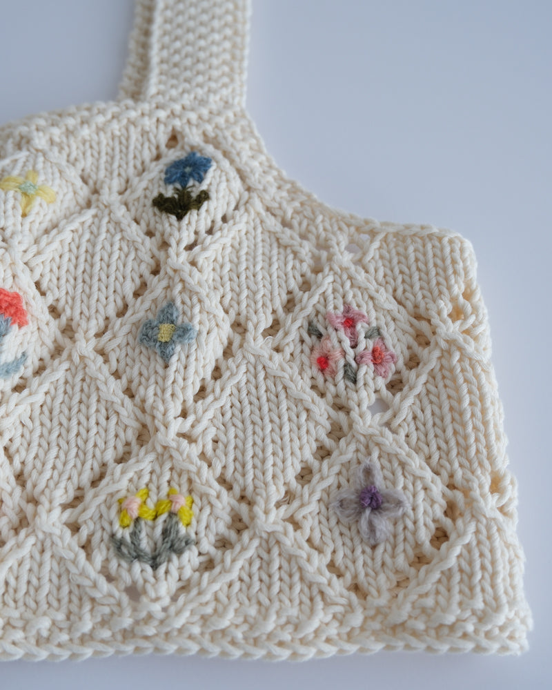 flower embroidery ビスチェ