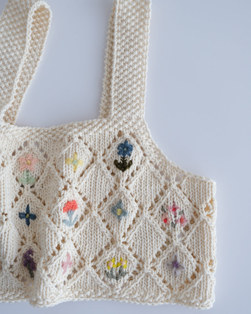 flower embroidery ビスチェ