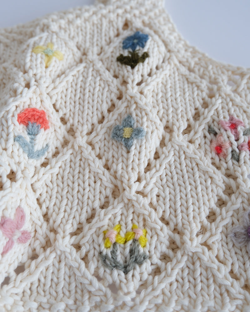 flower embroidery ビスチェ