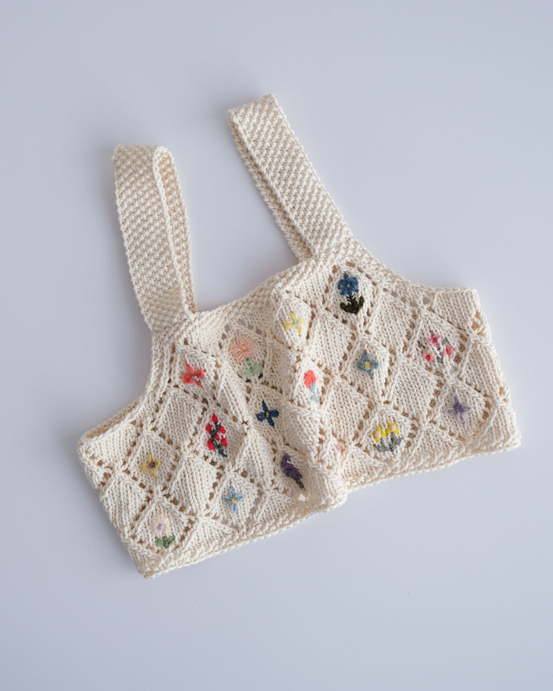 flower embroidery ビスチェ