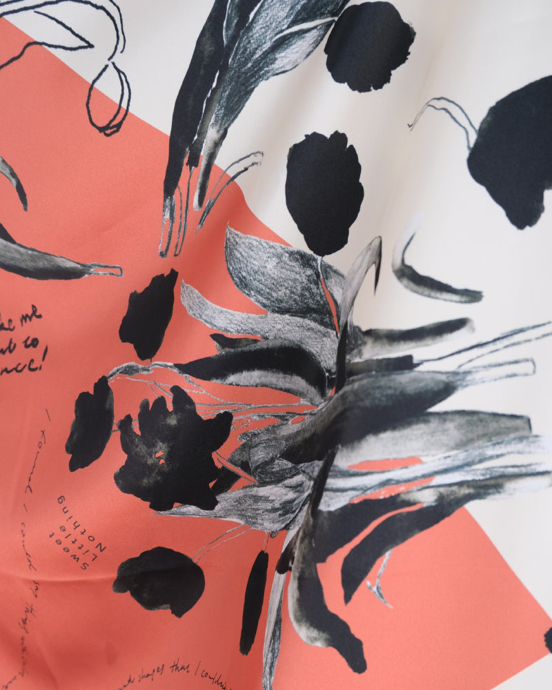printed scarf tulip orange /vent de moe 【受注受付終了】