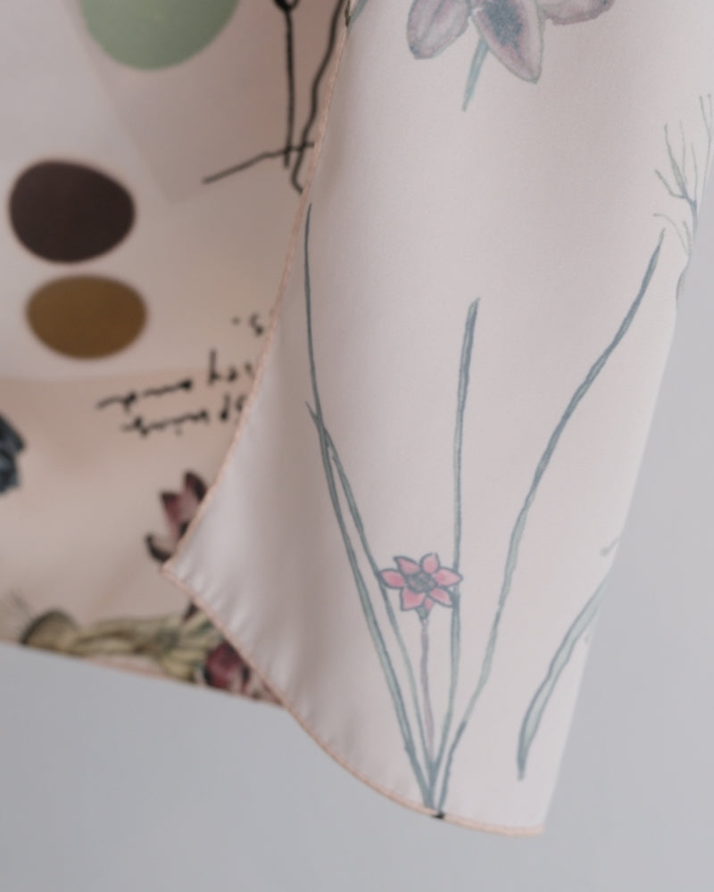 printed scarf 馬と球根花/vent de moe 【受注受付終了】