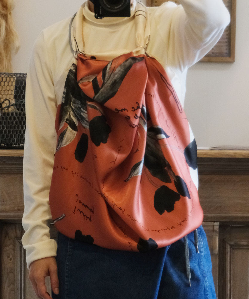 printed scarf tulip orange /vent de moe 【受注受付終了】