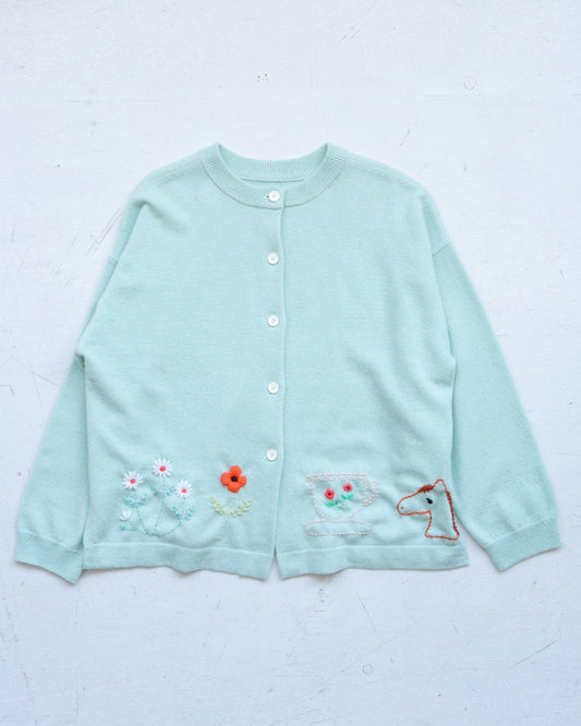 kanae entani ハンド刺繍ニット ミント