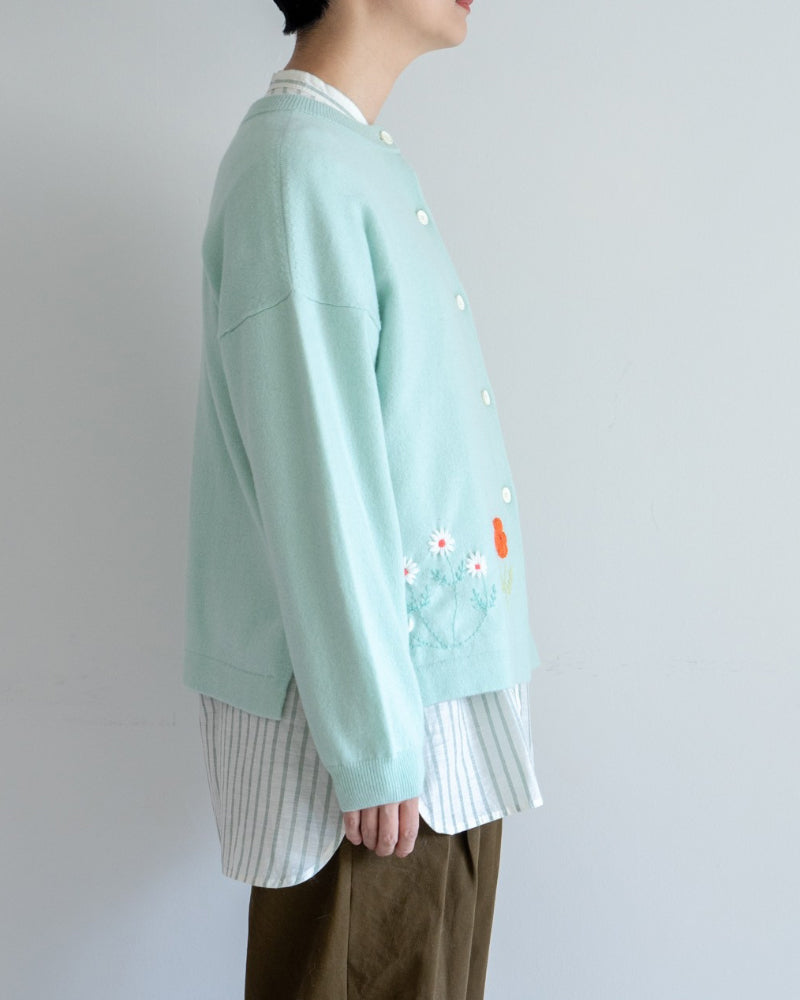 kanae entani ハンド刺繍ニット ミント