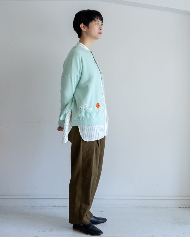 kanae entani ハンド刺繍ニット ミント