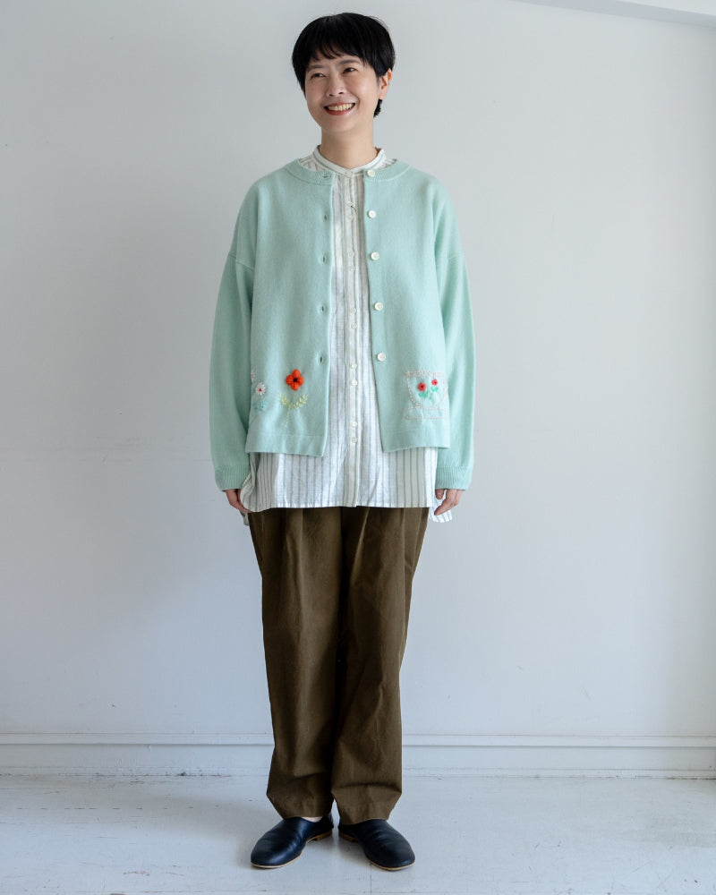 kanae entani ハンド刺繍ニット ミント