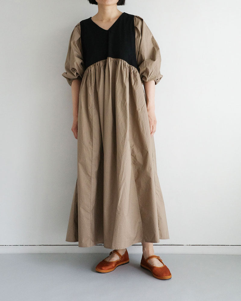 (sold)クラシック天竺バイカラーVネックOP/universaltissu/ US252CT010
