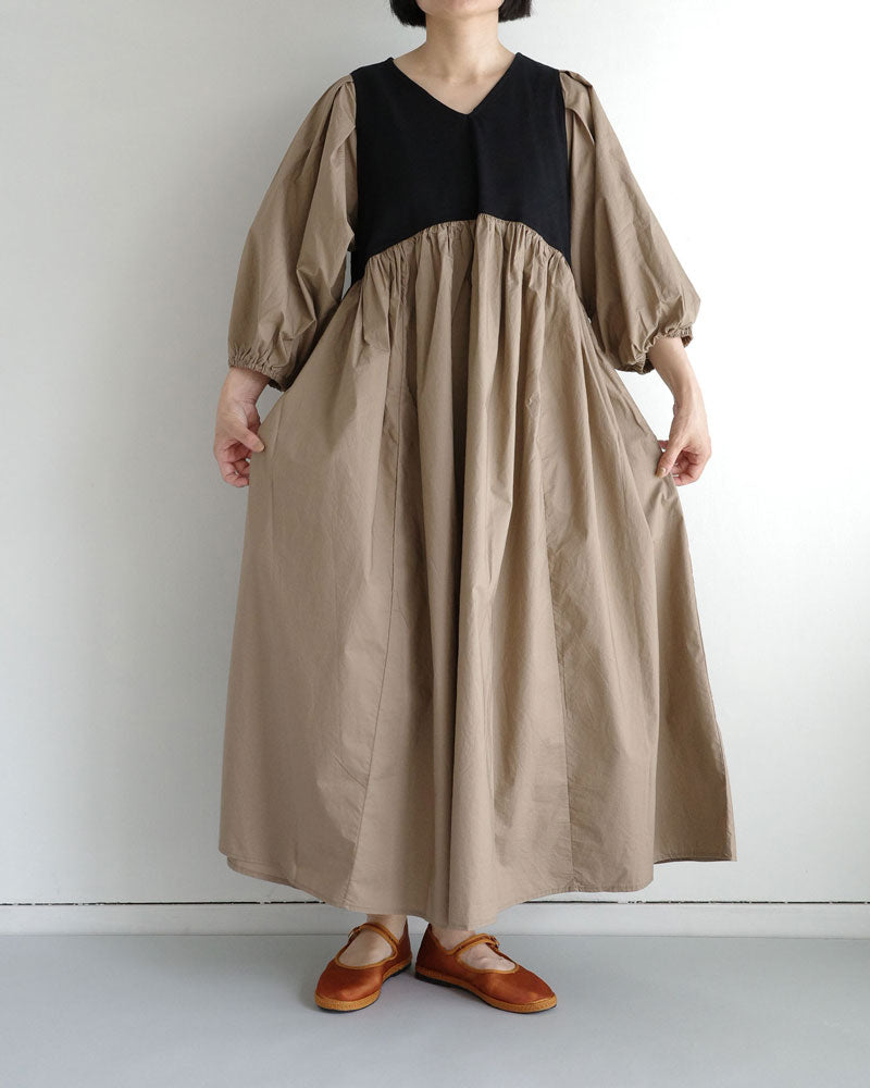 (sold)クラシック天竺バイカラーVネックOP/universaltissu/ US252CT010