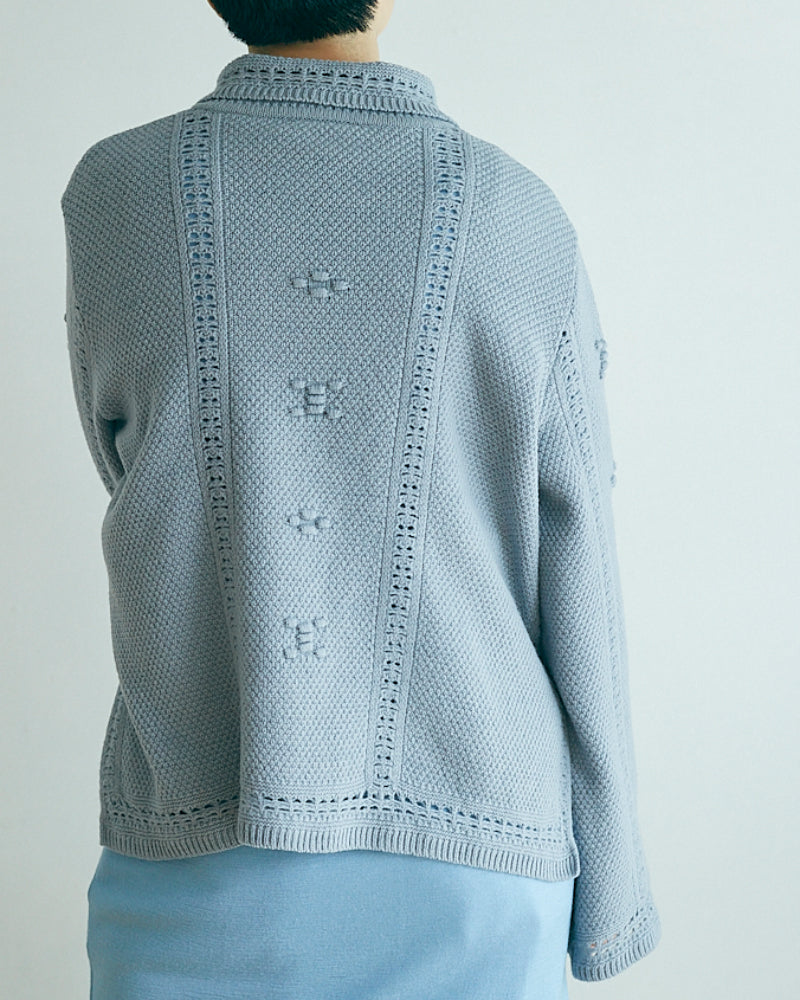 (sold)Flowerl ace Knitted Cardigan/JöICEADDED