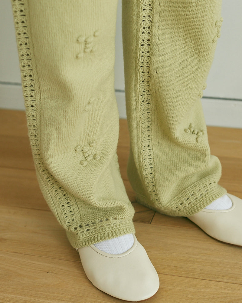 (sold)Flowerlace Knitted Pants/JöICEADDED