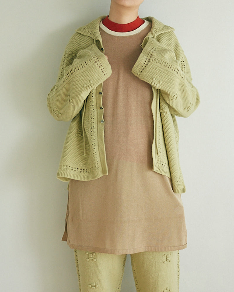 (sold)Flowerl ace Knitted Cardigan/JöICEADDED