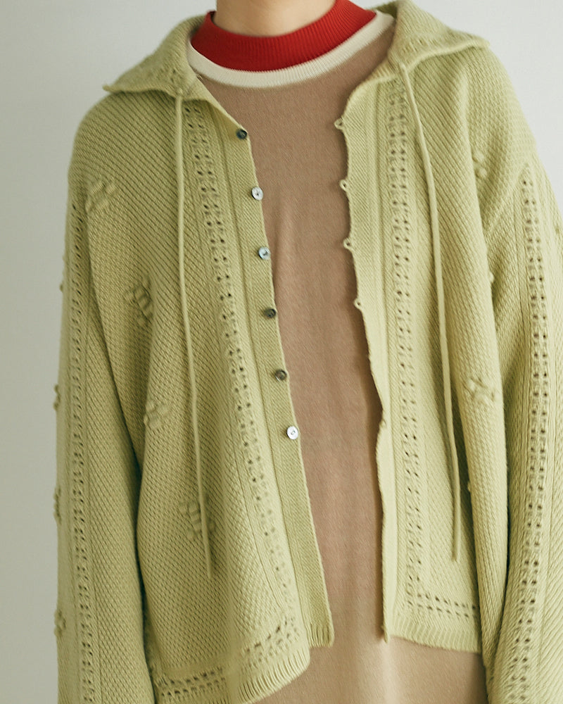 (sold)Flowerl ace Knitted Cardigan/JöICEADDED