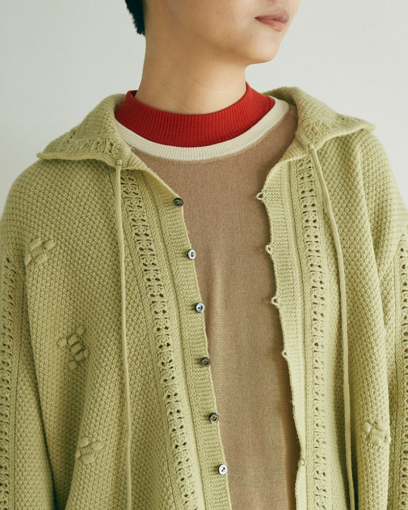 (sold)Flowerl ace Knitted Cardigan/JöICEADDED