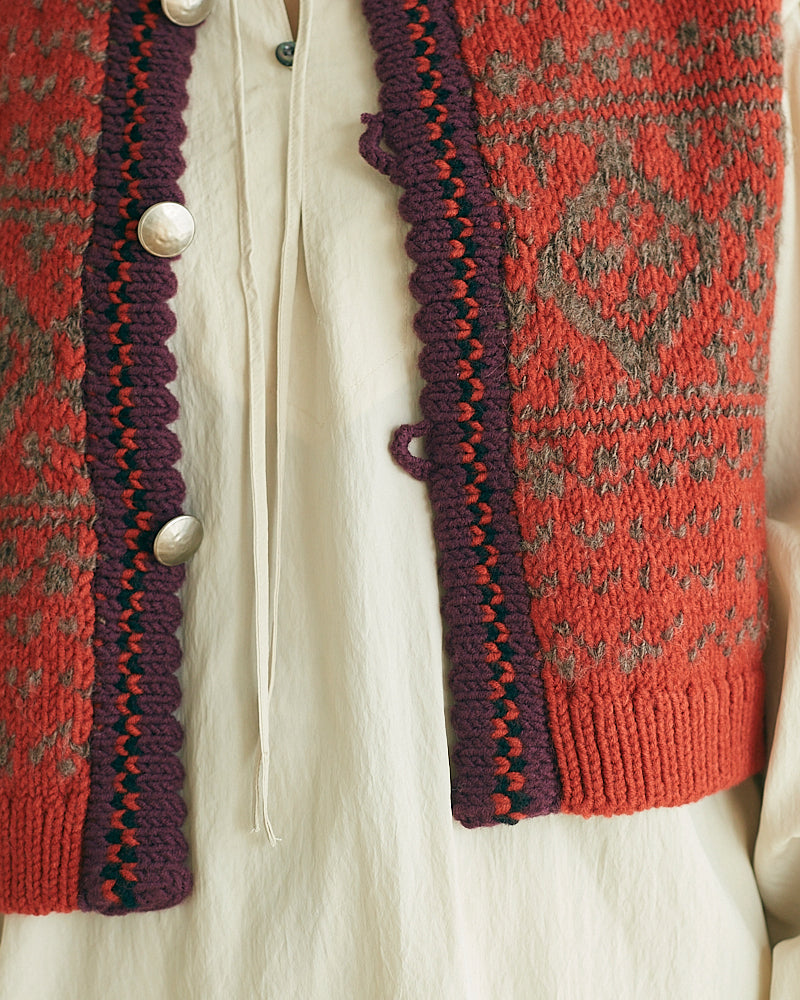 (sold)Jaquard Pattern Knitted Vest/JöICEADDED /