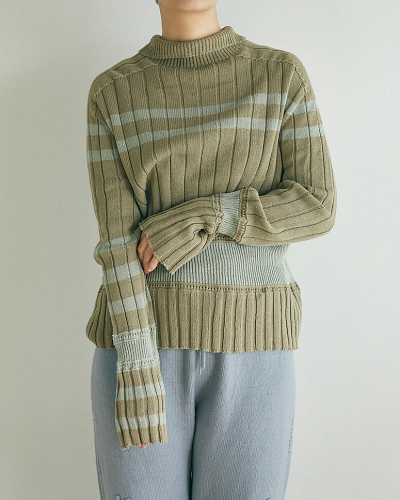 (sold)Cotton knit sweater/ JöICEADDED