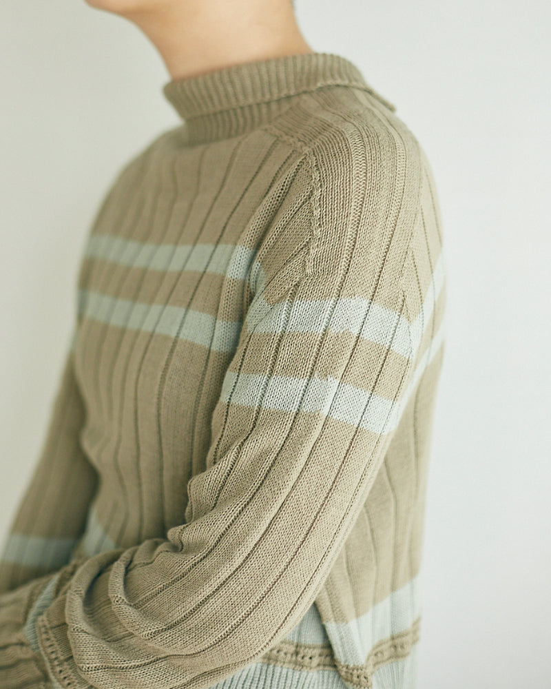 (sold)Cotton knit sweater/ JöICEADDED