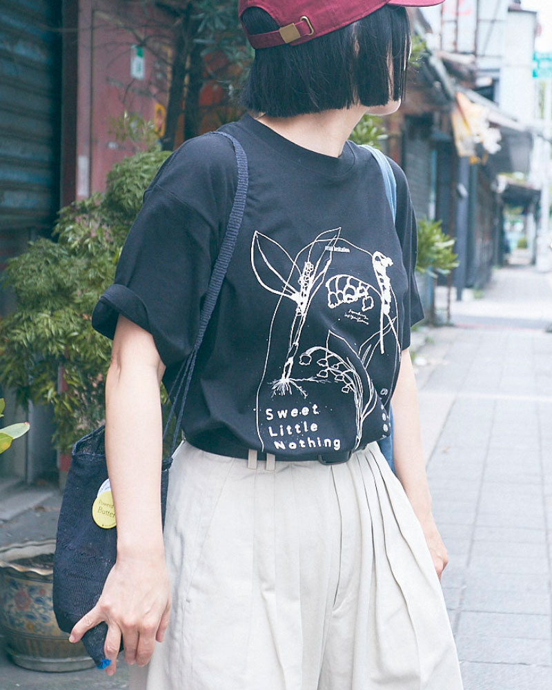 【予約】Lily of the valley　半袖Tシャツ　ブラック/SLN