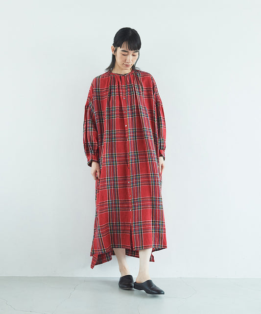 (sold)東炊きタータンチェック　シャツドレス/UNIVERSALTISSU