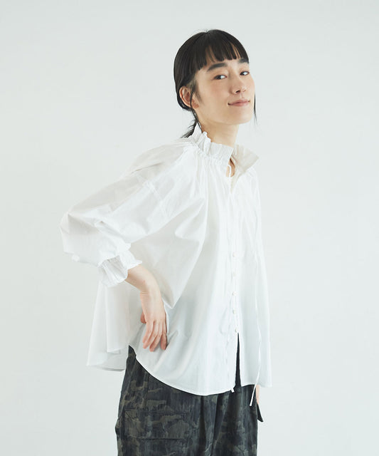 (sold)ナチュラルタイプライターフリルカラーブラウス/UNIVERSALTISSU