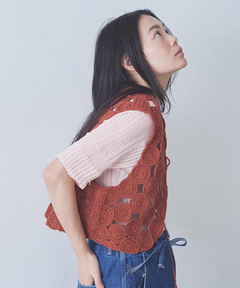 Embroidered Knitted Vest