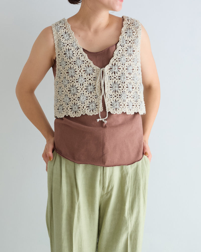 Embroidered Knitted Vest/ JöICEADDED /J251VT02