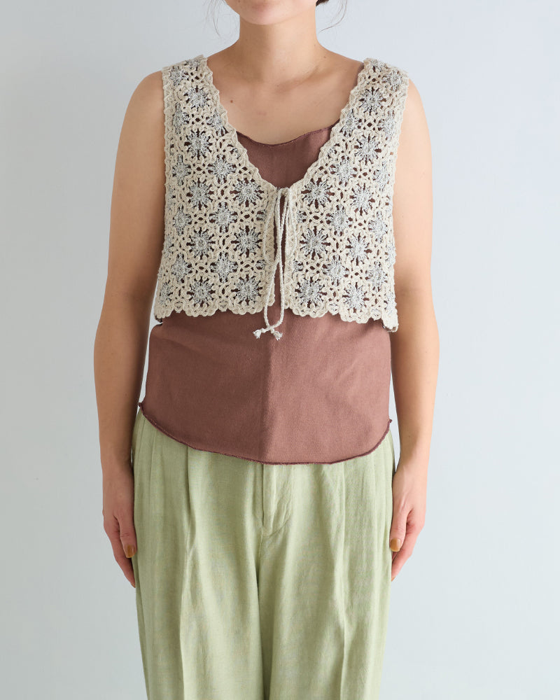 Embroidered Knitted Vest/ JöICEADDED /J251VT02