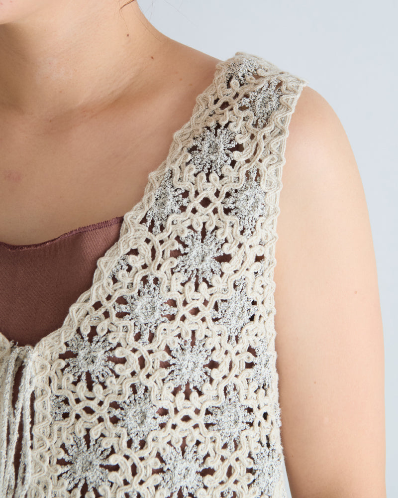 Embroidered Knitted Vest/ JöICEADDED /J251VT02