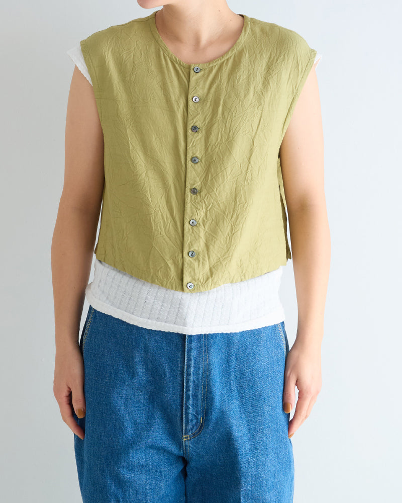 (sold)Winkled Sleeveless shirts/ JöICEADDED /J251SH04