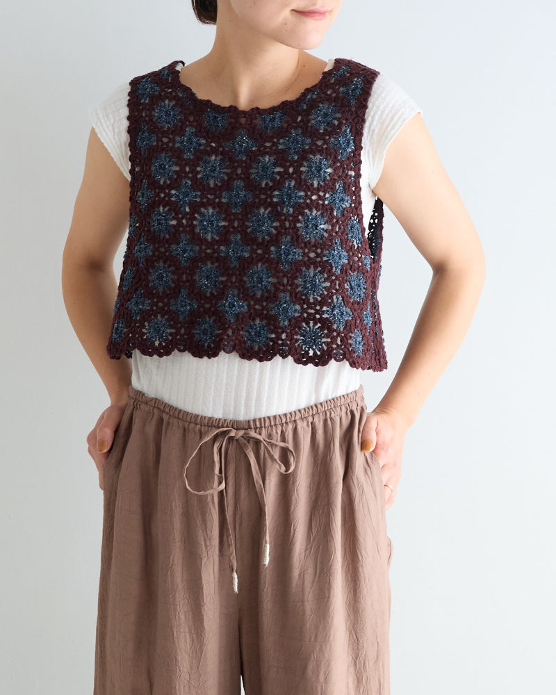 Embroidered Knitted Vest/ JöICEADDED /J251VT02