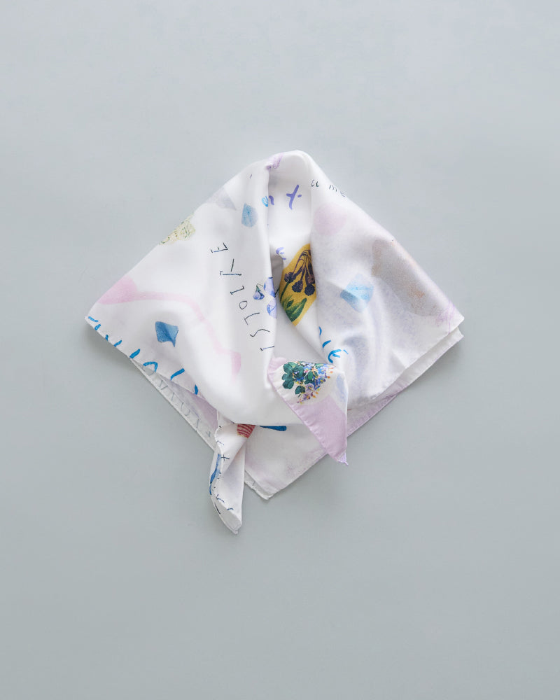 printed scarf パープルアイズ/ vent de moe 【受注受付終了】