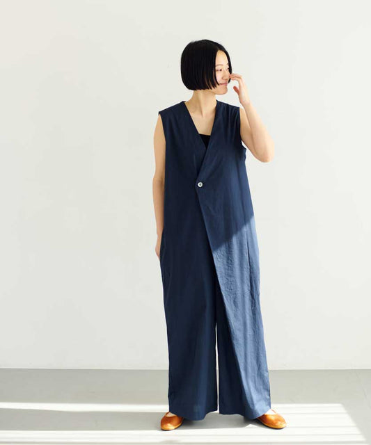 (sold)ナチュラルタイプライターラップサロペットパンツ/UNIVERSALTISSU/UT252PT001