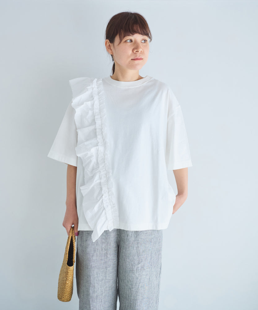 (sold)クラシック天竺　ショルダーフリルT【サイズ３】/UNIVERSALTISSU/US251CT022