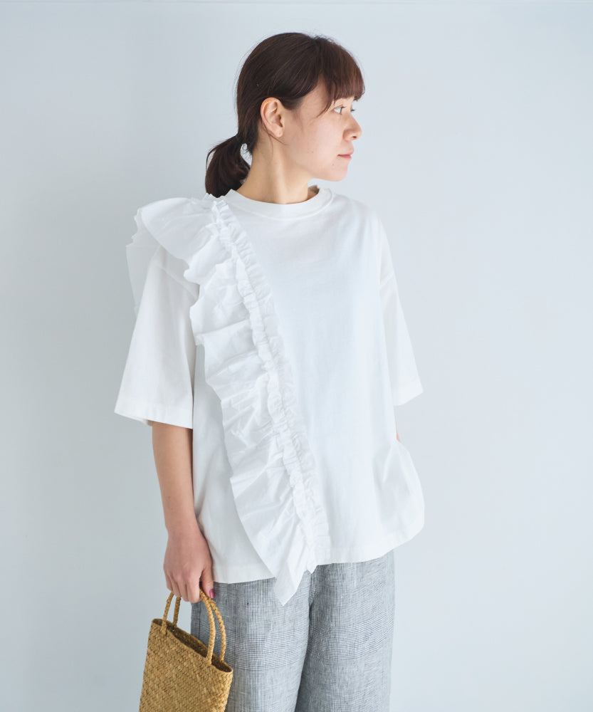(sold)クラシック天竺　ショルダーフリルT【サイズ３】/UNIVERSALTISSU/US251CT022
